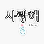 "I Love You in Korean (사랑해)" Sticker for Sale by co-stars | Redbubble "I Love You in Korean (사랑해)" Sticker for Sale by co...