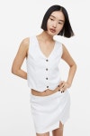 (주)더식탁 에이엔에이치스트럭쳐점 | 에이치앤엠-스트럭처드 하이 린넨 스커트 Structured High Waist Linen Skirt 1144549001 | TRENBE 에이치앤엠-스트럭처드...