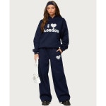 아이프린트협성대점 | Edikted | Edikted 아이 하트 런던 프린트 와이드 레그 팬츠 여성 스웨트팬츠 Women's I Heart London Sweatpants 25227563 Navy...