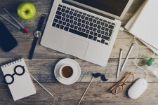 Working Space Business Freelance Concept Top View Above Flat Lay. Toning. Photo | Free Download