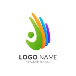 헤게에프앤비 | Premium Vector | People and hand logo template, modern logo style in gradient vibrant colors People And Hand Logo Template...