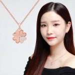 14K 물산타운_W7EC966_도금목걸이_GP목걸이로즈골드목걸이_마샹스 14KGP 로즈골드 큐빅 클로버 체인 패션 목걸이 - 에누리 가격비교