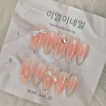 리본무드 하트 수제네일팁 | 아이디어스 리본무드 하트 수제네일팁