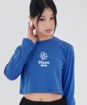 블레스미(BlessMi) | 어커버(ACOVER) 블레스 미 크롭 롱 슬리브 티셔츠 블루 - 8,900 | 무신사 스토어