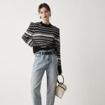 오지(OZIE) OZ_thee dimension soft sheep striped knit_BLACK - 169,000 | 무신사 스토어