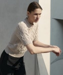 케리에르(CARRIERE) COTTON HALF SLEEVE CABLE KNIT TOP - 사이즈 & 후기 | 무신사