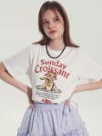 모어쥬드(MOREJUDE) Croissant t-shirt White - 사이즈 & 후기 | 무신사