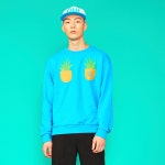 위빠남(OUI PANAME) 파인애플 맨투맨 티셔츠(블루) - 47,400원 | 무신사 스토어 - 셀렉트숍