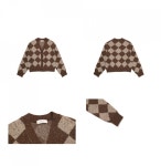 제이앤루(JANDLOO) argyle crop cardigan - 118,500 | 무신사 스토어