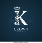 Elegant Letter K Graceful Royal Style 스톡 벡터(로열티 프리) 752946769