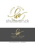 H E Handdrawn Brush Monogram Calligraphy 스톡 벡터(로열티 프리) 1025269327