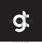 Initial Letter Gt Modern Linked Circle 스톡 벡터(로열티 프리) 444685963
