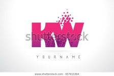 Kw K W Letter Logo Pink 스톡 벡터(로열티 프리) 657615364