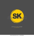 주식회사 에스케이씨앤피 | S K Sk Initial Logo Template 스톡 벡터(로열티 프리) 1236583891