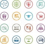 유토이미지 | Flat Design Business Icons Set.