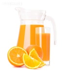 유토이미지 | Orange fruit juice in glass jug isolated on white cutout