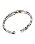 David Yurman Cable Loop Bracelet with 18k Gold, Size S-L | Neiman Marcus David Yurman Cable Loop Bracelet with 18k Gold, Size S-L