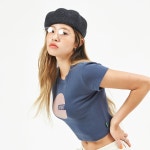 서울스토어 셀피쉬 - 써클 로고 크롭탑 (SBS2TS02) (NAVY)