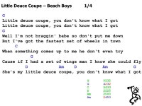 Little Deuce Coupe – Beach Boys 1/4 G Little deuce coupe, you don't know what I got G Well I'm not braggin' babe so don't put...