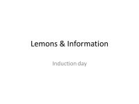 (주)동흥하이랙 - 859 | Lemons & Information Induction day. What is something worth? £2 £10 £20 £ 1, ppt download