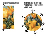 디자인 - 포토샵에서 이미지 끝을 방사형으로 늘리는 방법 있어?