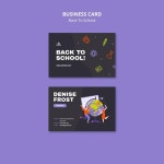 Free PSD | Back to school business card front and back