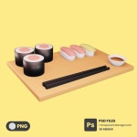 수시아카샵 | 수시 와 수시 가 있는 테이블 | 프리미엄 PSD 파일