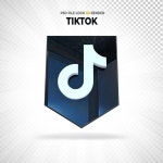 TICKOREA미디어 | Tiktok 소셜 미디어 로고 스타일 3d 렌더링 | 프리미엄 PSD 파일