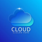 Premium Vector | Cloud logo glass morphism vector illustration