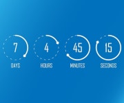 Premium Vector | Countdown web site vector flat template digital clock timer background for coming soon or under construction design