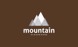 인셀덤아라 | Premium Vector | Flat mountain logo designs vector, mountain expedition in triangle style logo template