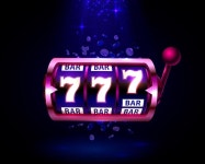 777 벽돌집 정육점 | 777와 벽돌 벽 배경으로 슬롯 머신의 네온 표지 | 프리미엄 AI 생성 벡터
