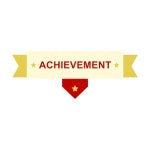Red and Gold Achievement Ribbon Performance Reward Vector | 프리미엄 벡터