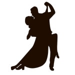 Hand drawn ballroom dancing silhouette | Free Vector