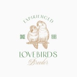 내츄럴한삶 | Premium Vector | Sketch style abstract vector sign symbol or logo template hand drawn lovebirds parrot silhouette premium quality...