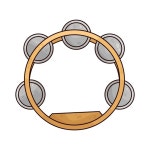 Tambourine flat icon illustration isolated vector sign symbol | Premium Vector