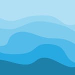 물결 배경 디자인 추상적인 벡터 블루 오션 Walpaper 템플릿 | 프리미엄 벡터