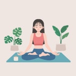명상의 평면 그림 | 프리미엄 벡터