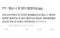 형님 나 돈 많이 벌었어요