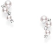 Mikimoto Pearl & Diamond Cluster Earrings - ShopStyle