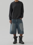 UNAFFECTED-Bermuda Denim Shorts - Dark Blue│삼성물산 온라인몰 SSF Shop Bermuda Denim Shorts - Dark Blue
