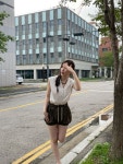 벨라포유 하이든 배색 레이어드 밴딩 벌룬쇼츠 바스락반바지(2color)