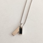 에이블리 (UNISEX) 원석 스틱 체인 목걸이