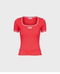 마린 세르(MARINE SERRE) (W) 큐트 70S 스퀘어넥 티셔츠 레드 CUTE 70S SS SQUARENECK T-SHIRT RD10 RED - 사이즈 & 후기 | 무신사