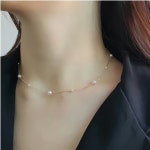 925 실버 체인 여자 목걸이 진주 담수 동그리리- 이랜드몰
