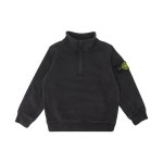 (키즈) 스톤 아일랜드 61020 가먼트 다이드 코튼 플리스 하프 집업 스웨트셔츠 블랙 - 23FW | Stone Island | KREAM (Kids)...