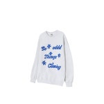 아모우 레터링 위드 플라워 스웨트셔츠 백메란지 | AMOU | KREAM AMOU Lettering With Flower Sweatshirts White Gray