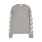 오프화이트 다이애그 애로우 니트 크루넥 라이트 그레이 화이트 | Off-White | KREAM Off-White Diag Arrow Knit Crewneck Light...