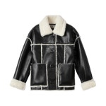 엔오르 우먼 비건 레더 커팅 무스탕 블랙 | ENOR | KREAM Enor Woman Vegan Leather Cutting Mustang Black
