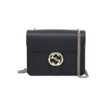 로르카인터내셔널 | 구찌 블랙레더 인터로킹 GG 골드 체인 미니 숄더백 | Gucci Vintage | KREAM Gucci Black Leather Interlocking GG Gold Chain Mini...